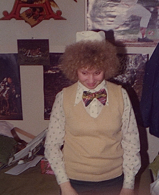 Old Photo of ONU student with vest an bow tie on and a restaurant hat on