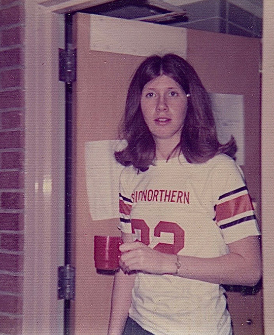 Old Photo of a student wearing an ONU football jersey