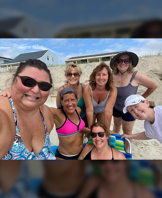 Selfie of the group on a beach get together