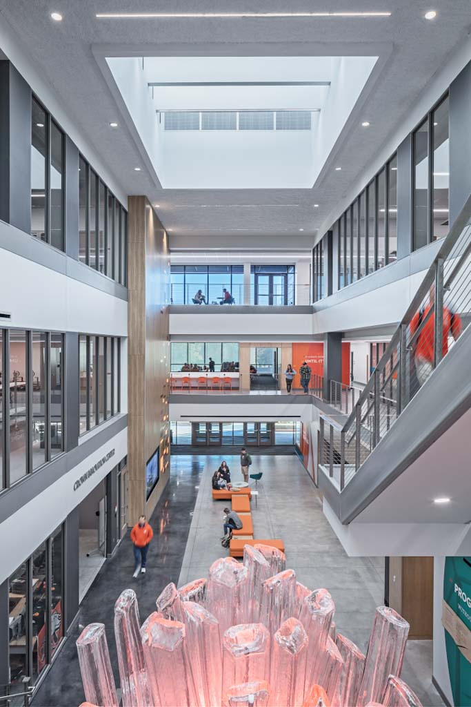 interior atrium of engineering building