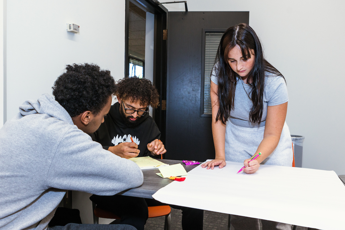 students working on a project