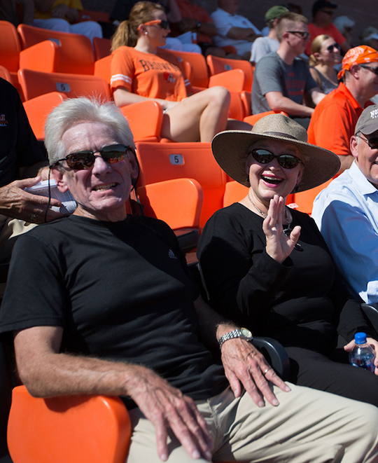 Photo of Baker with his wife at an ONU sporting event