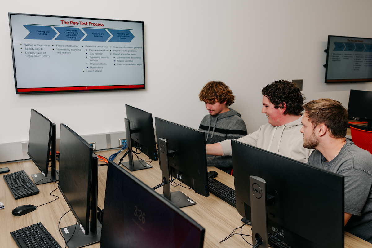 Students working on a class project