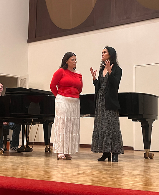 Ali Ewoldt teaching the group