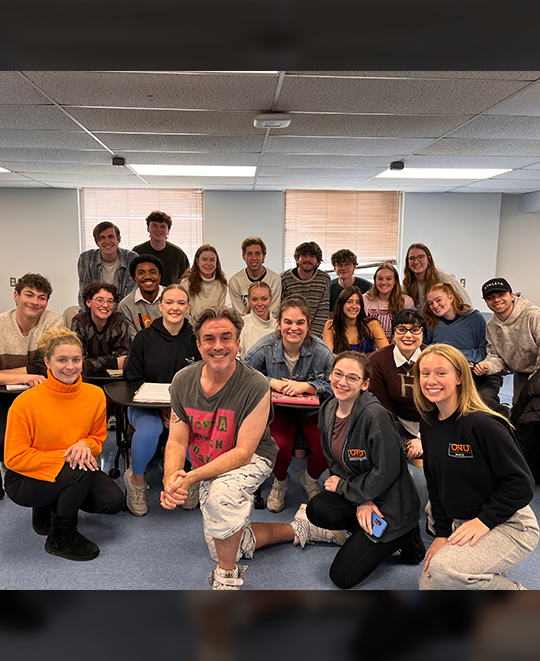 Josh Walden with the theater group