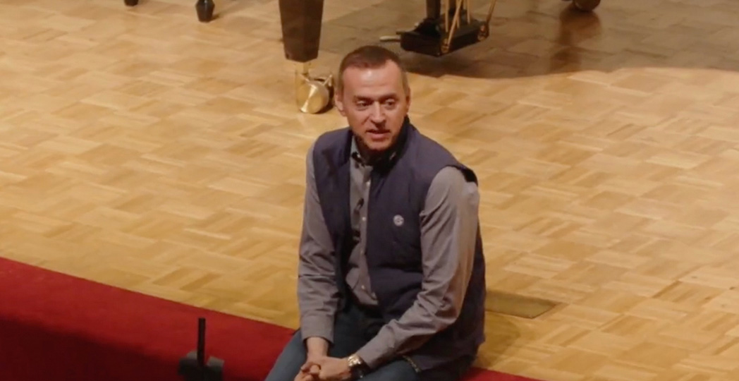 Andrew Lippa speaking to our students