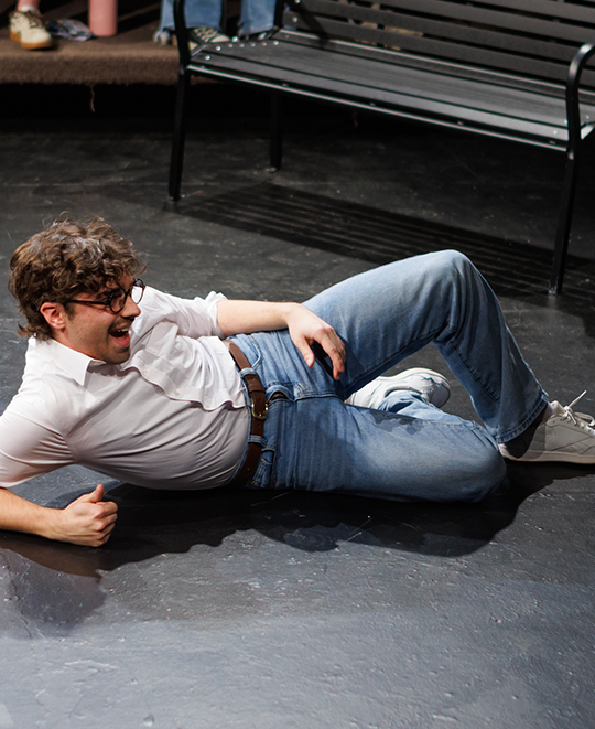 Dates show with a male laying on the floor on his side