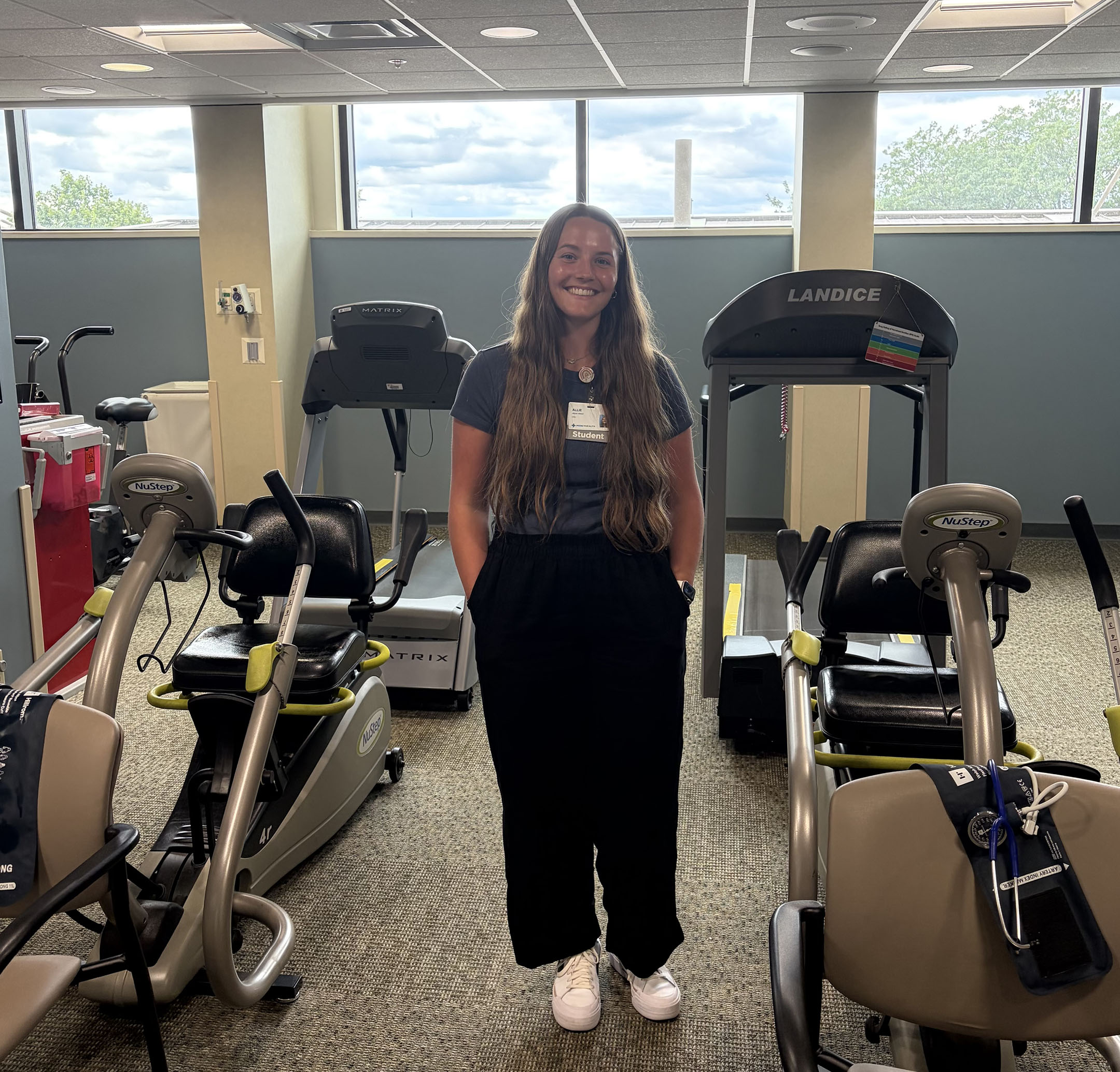 Allie is doing a cardiac rehab internship at Mercy Health St. Rita's, Lima, OH