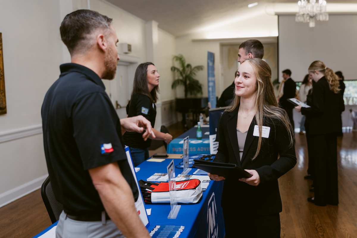 Students at a career fair