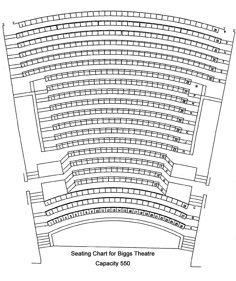 Biggs Theatre seating chart