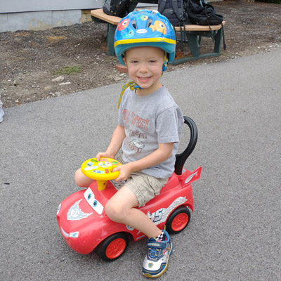 Benedict enjoying the trike-a-thon