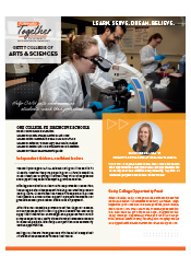 Screenshot of Arts and Sciences Sell Sheet