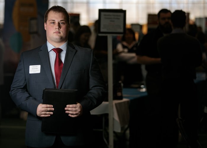 Alexander Wooldridge is pictured at the career fair. 