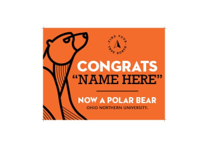 ONU orange Lawn Sign that says Congrats "Name Here"