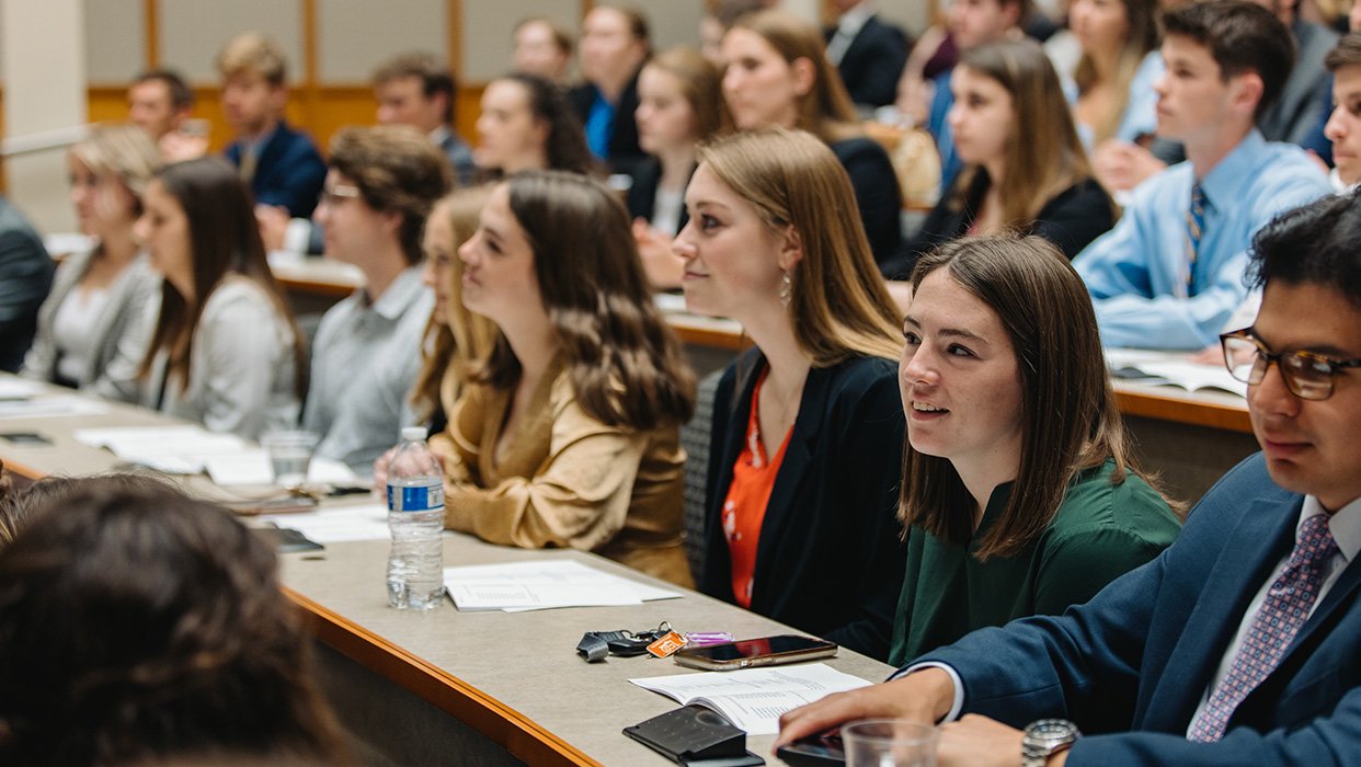 Photo of students in an auditorium