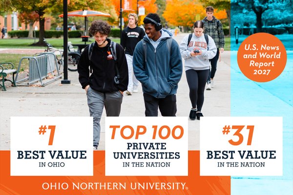 News Article Image - Ohio Northern University named one of the nation’s top 100 private universities in U.S. News & World Report’s rankings