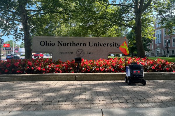 News Article Image - Kiwibot arrives at Ohio Northern University with food delivery robots in partnership with Sodexo