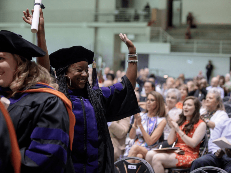 Law graduate at celebrating at commencement