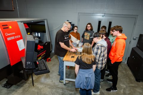 Photo of demonstration of ONU lab products