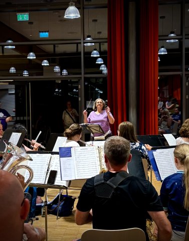 Ohio Northern University alumni and music professor Dr. Sarah Waters gathering with German musicians during their trip to Germany.