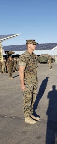 Photo of Andrew in military uniform