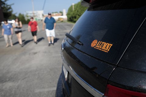 Family vehicle with ONU bumper sticker