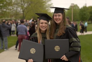 Ohio Northern University graduates with diplomas at Commencement 2018.