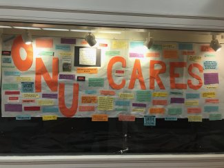 ONU Cares wall display