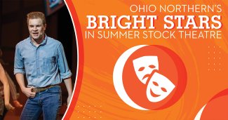 Graphic composition of a ONU theater student in summer job