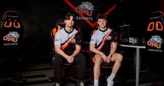 Photo of Kyle and Kaden in ONU Esports room