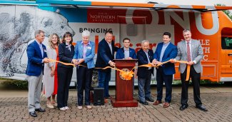 Photo of the ONU mobile health clinics dedication