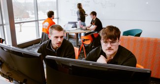 Photo of the ONU engineering team working on possible flooding solution