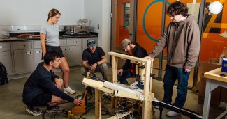 ONU engineering students working together on their capstone project