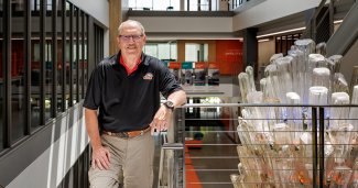 Phil Wagner posing in the College of Engineering building