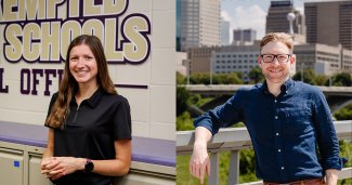 Tessa McVey and Kevin Cramer, recipients of the 2026 William L. Robinson Young Alumni Award