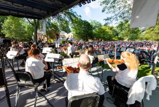 Lima Symphony Orchestra members performing at the 2021 Patriotic Pops concert.