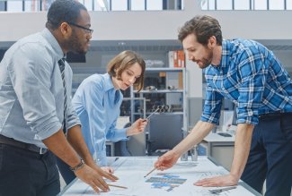 Stock image of office workers.