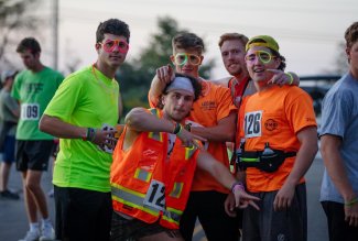 Some participants having some fun after ONU's first Glow Run/Walk 5K.