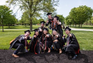Ohio Northern University Pharmacy graduates posing before commencement.
