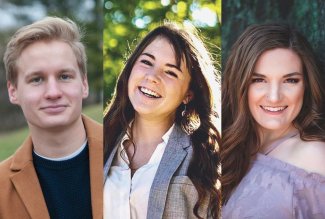 From left, Ohio Northern University students Andrew Mantenieks, Andrea Hoffman and Kennedy Cook.