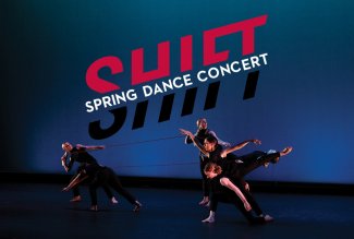 Ohio Northern University dancers on stage choreographing routines for 'SHIFT.'