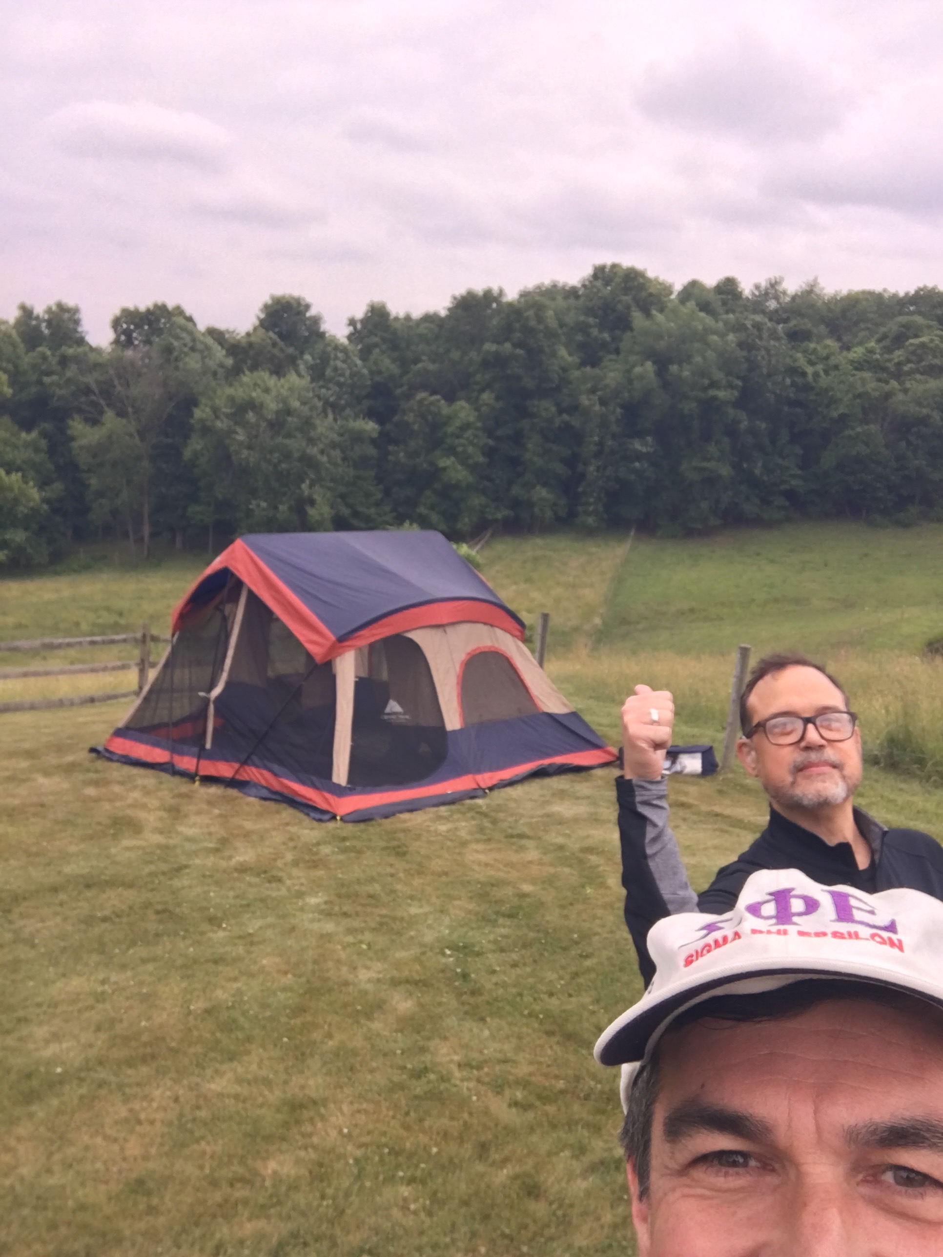 Camping on Heaston’s farm.