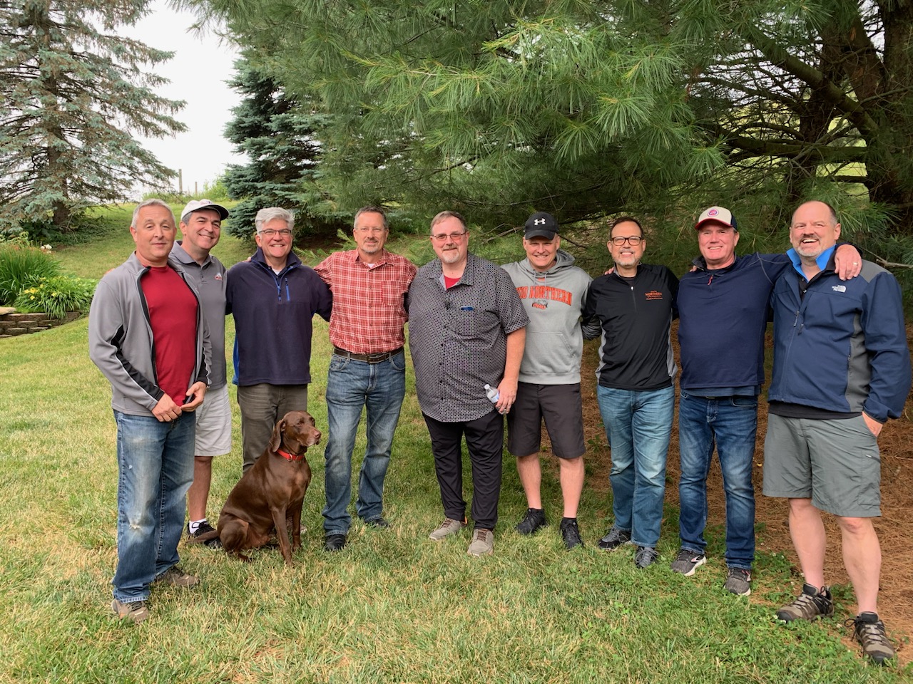 Surprising SigEp brother Ray Heaston, BSBA’ 90, at his home in New Philadelphia, Ohio. 