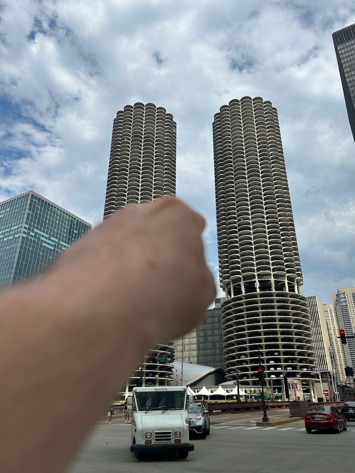 The Chicago high rise where John Hodge, BA ’88, lives.